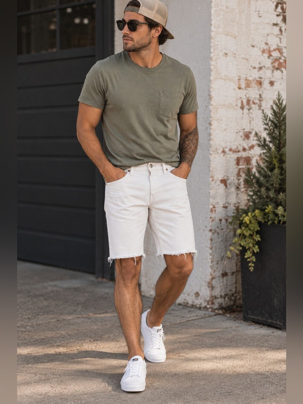 Levi’s 511 Men’s White Denim Cutoff Shorts W32 Distressed